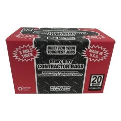 Jadcore Contractor Bags, Black, 20 Count, 325020B, 42 Gallon