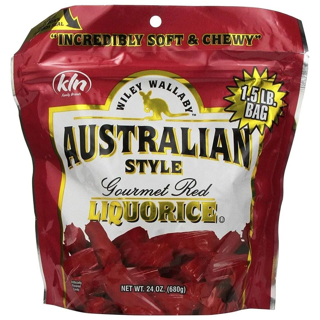 Wiley Wallaby Australian Style Red Liquorice, 120150, 24 OZ 3 Wiley Wallaby Australian Style Red Liquorice, 120150, 24 OZ