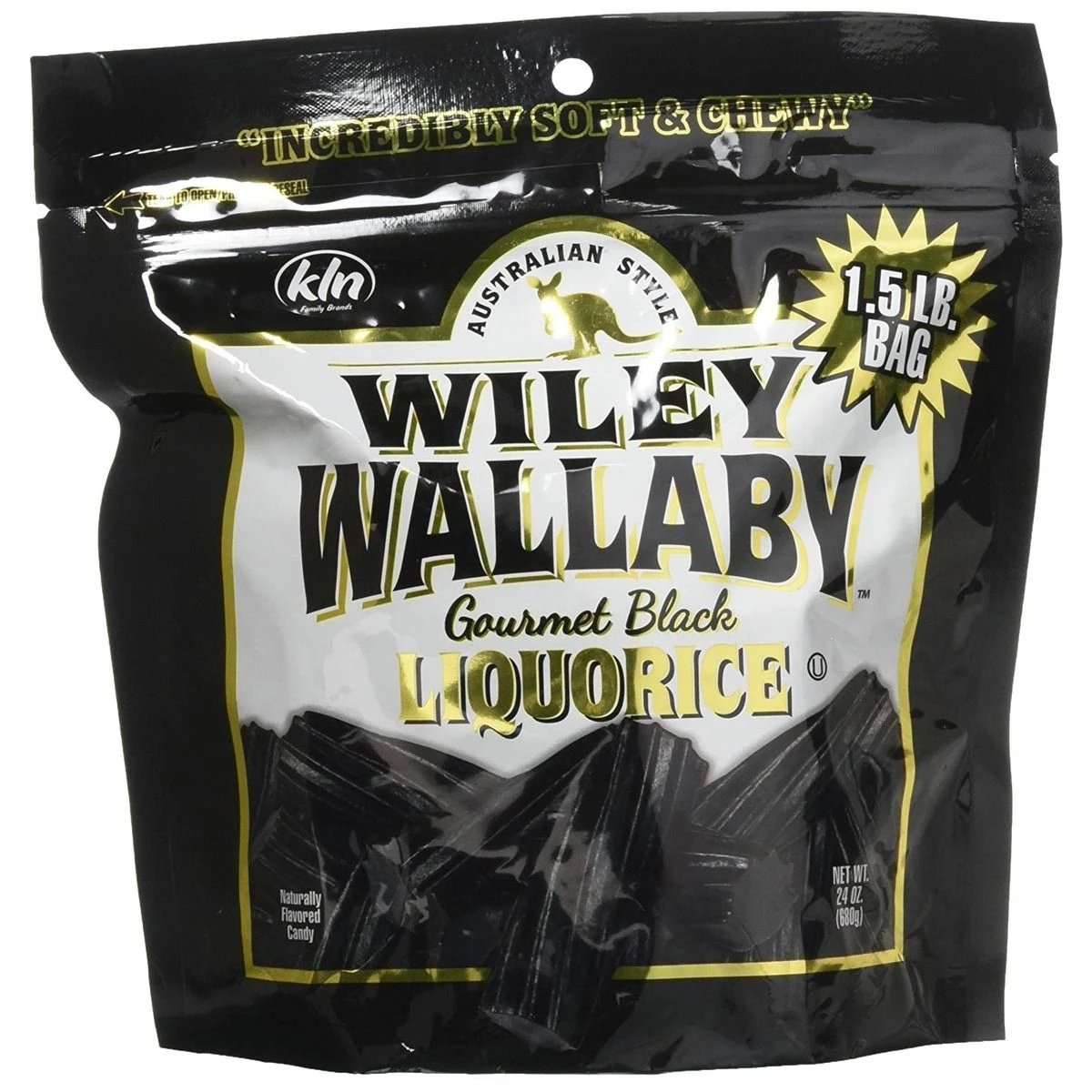 Wiley Wallaby Black Liquorice, 120150, 24 OZ 3 Wiley Wallaby Black Liquorice, 120150, 24 OZ