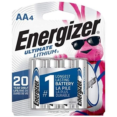Energizer Ultimate Lithium Battery, 4-Pack, L91SBP-4, AA 3 Energizer Ultimate Lithium Battery, 4-Pack, L91SBP-4, AA