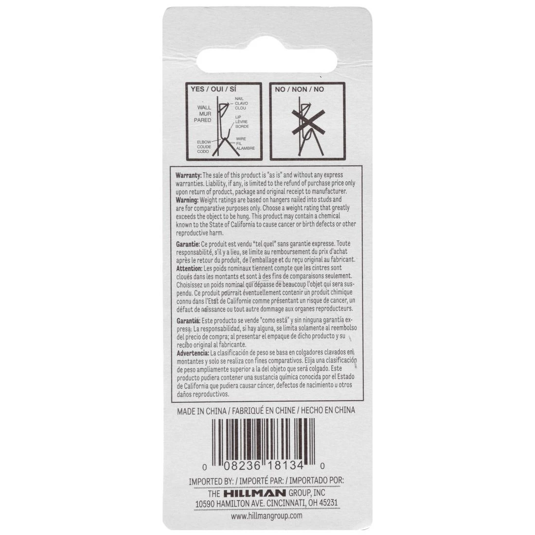 Hillman 30 LB Zinc Plated Conventional Picture Hangers, 121030 3 Hillman 30 LB Zinc Plated Conventional Picture Hangers, 121030