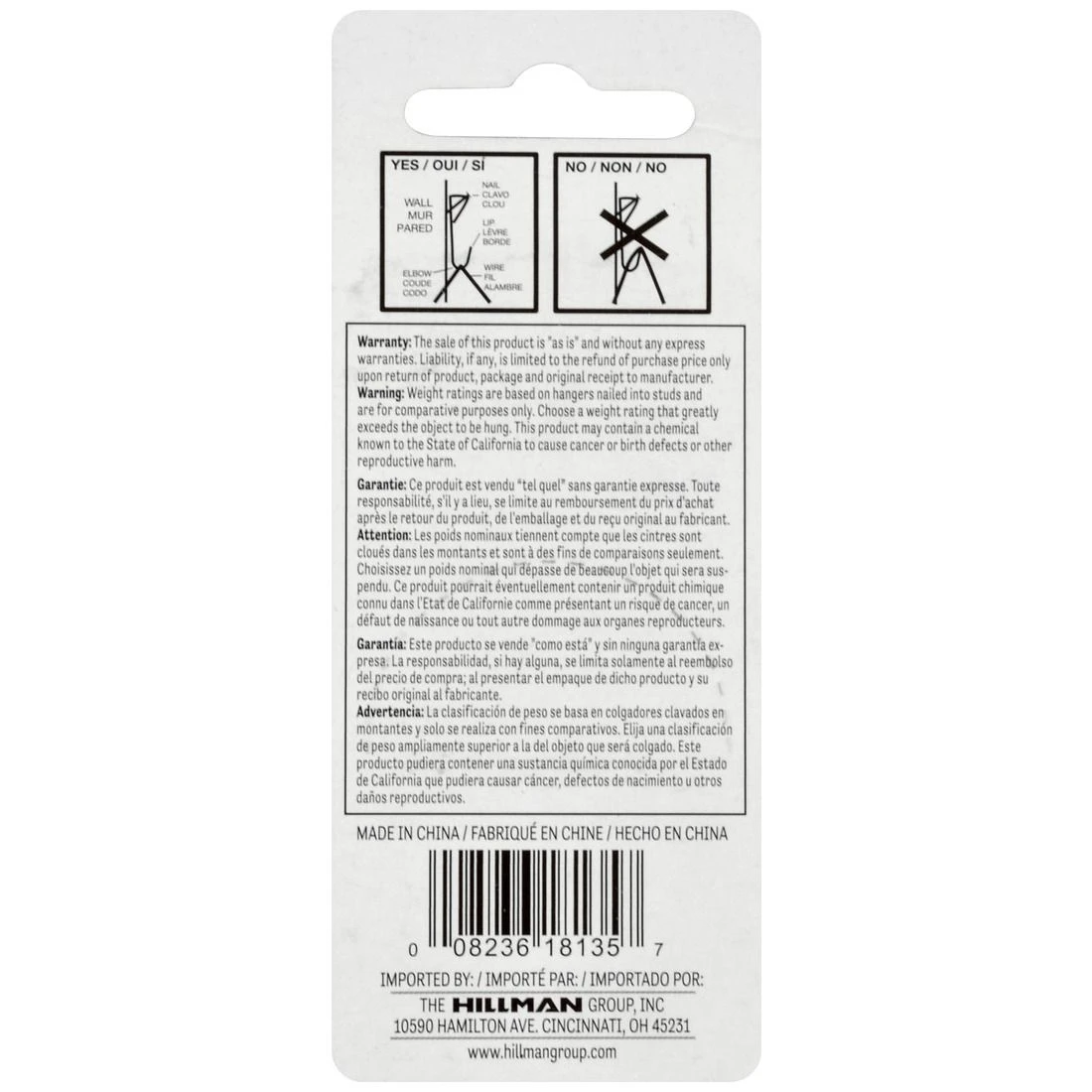 Hillman 50 LB Zinc Plated Conventional Picture Hangers with Nails, 121050 5 Hillman 50 LB Zinc Plated Conventional Picture Hangers with Nails, 121050 - Image 3