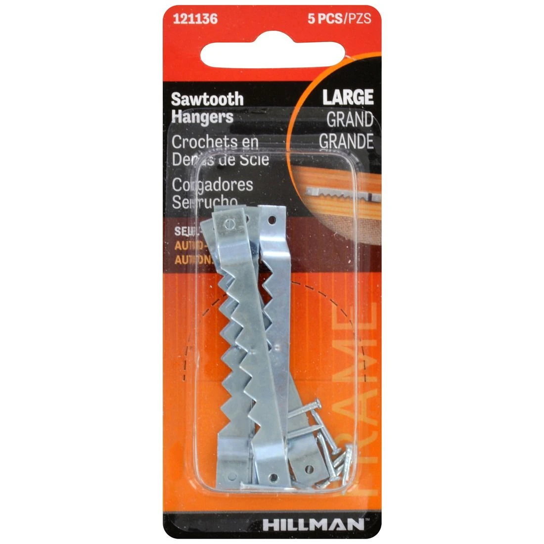 Hillman Self Leveling Sawtooth Hanger, 121136, Large 4 Hillman Self Leveling Sawtooth Hanger, 121136, Large - Image 2