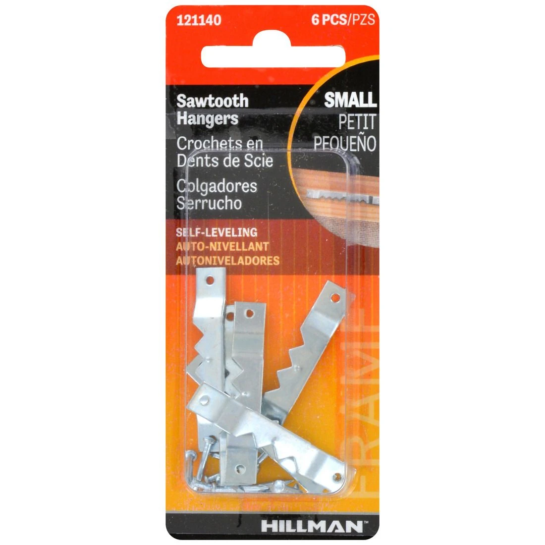 Hillman Self Leveling Sawtooth Hanger, 121140, Small 4 Hillman Self Leveling Sawtooth Hanger, 121140, Small - Image 2