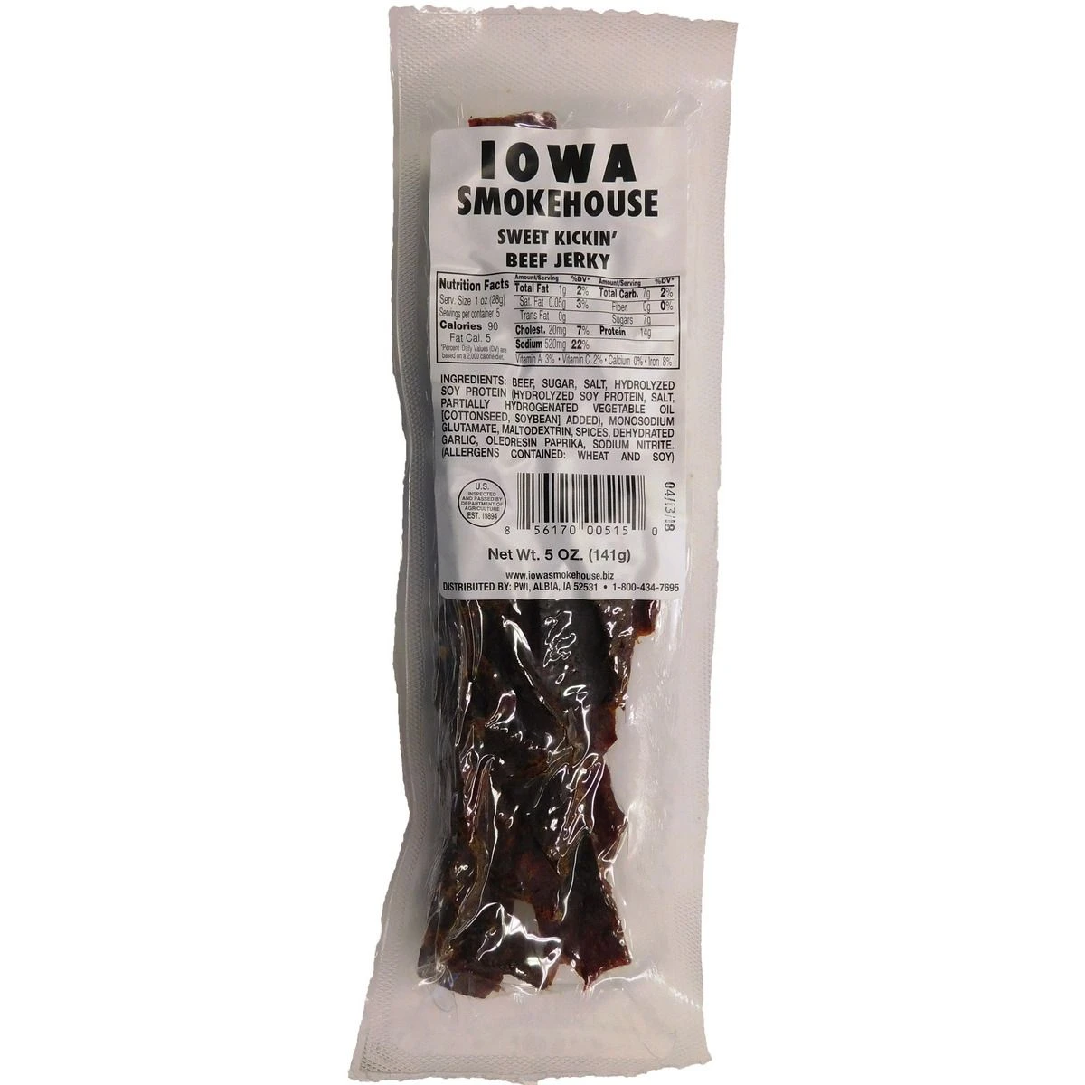 Iowa Smokehouse Beef Jerky Sweet Kickin', IS-5JSK, 5 OZ 3 Iowa Smokehouse Beef Jerky Sweet Kickin', IS-5JSK, 5 OZ