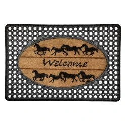 Aspinwall Welcome Horses Beveled Ring Mat, IM20X30RING-WH, 20 IN x 30 IN