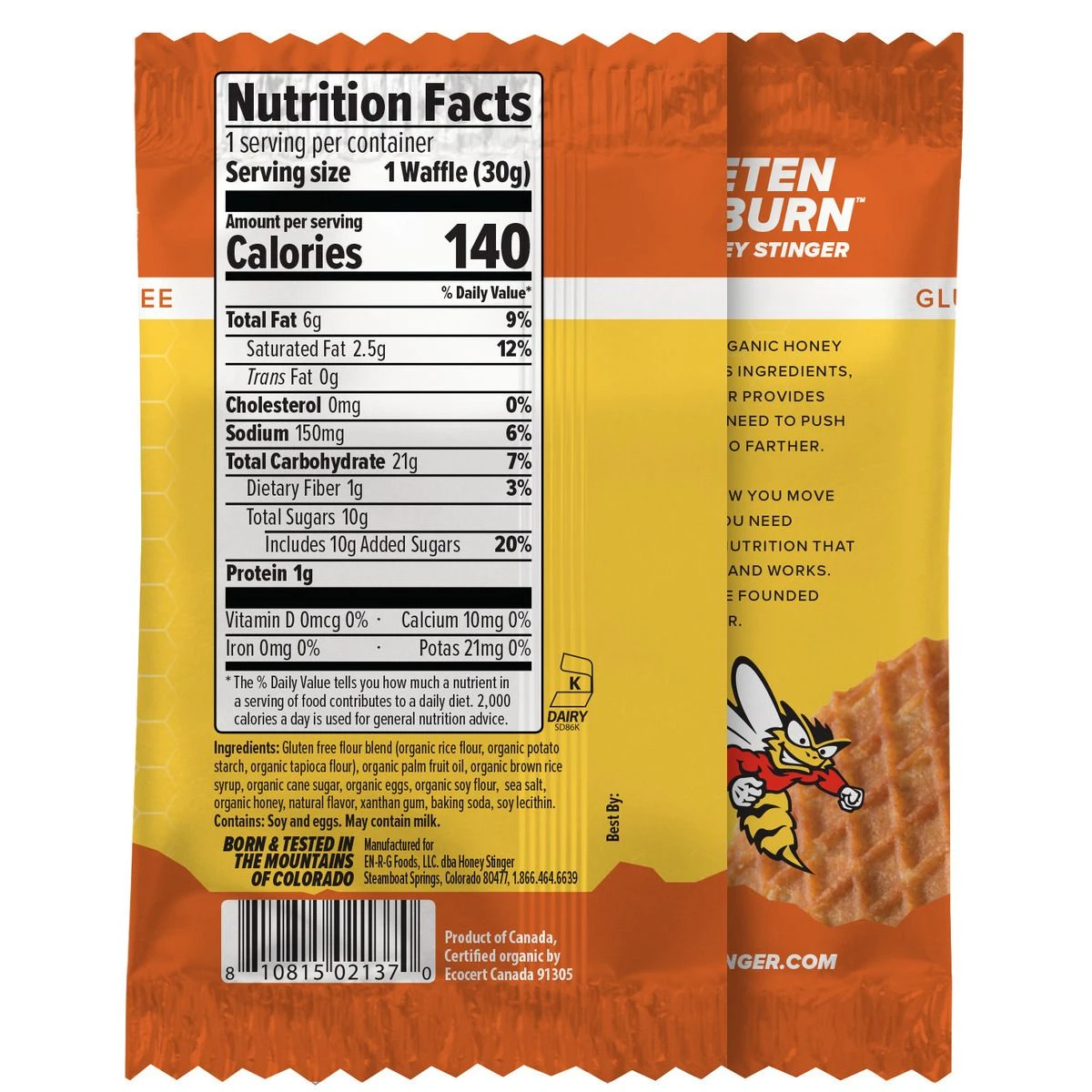 Honey Stinger Gluten Free Salted Caramel Waffle, 76016, 1.06 OZ 4 Honey Stinger Gluten Free Salted Caramel Waffle, 76016, 1.06 OZ - Image 2