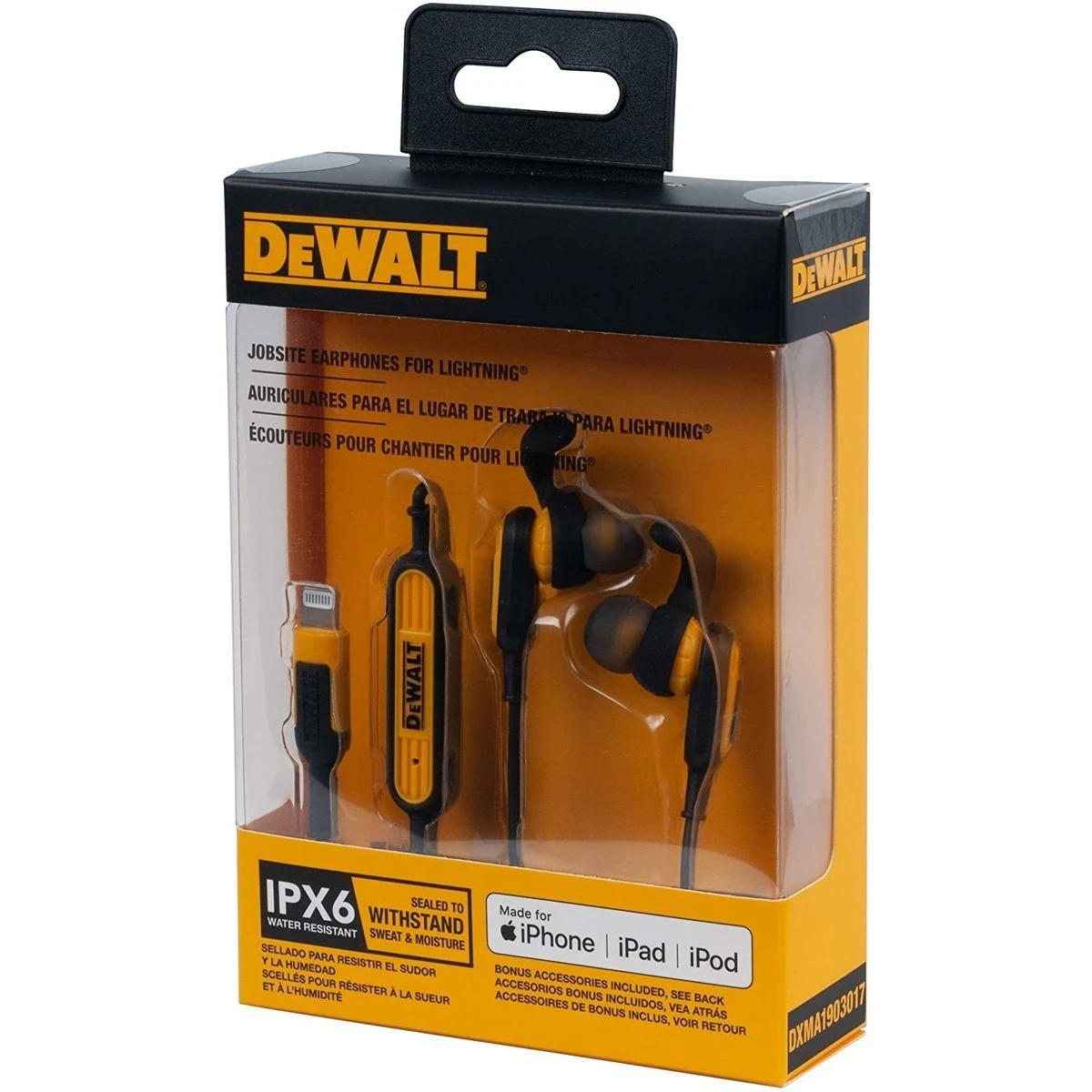 DEWALT Jobsite Earphones, Lightning Jack, 190 3017 DW2 6 DEWALT Jobsite Earphones, Lightning Jack, 190 3017 DW2 - Image 4