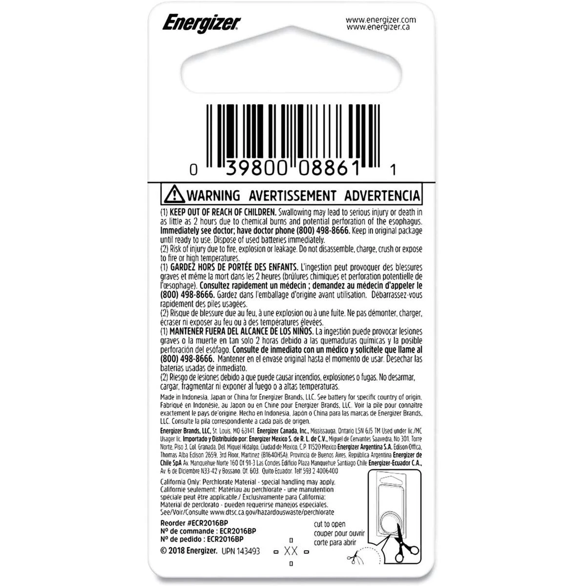 Energizer Lithium Battery, 1-Pack, ECR2016BP, 2016 4 Energizer Lithium Battery, 1-Pack, ECR2016BP, 2016 - Image 2