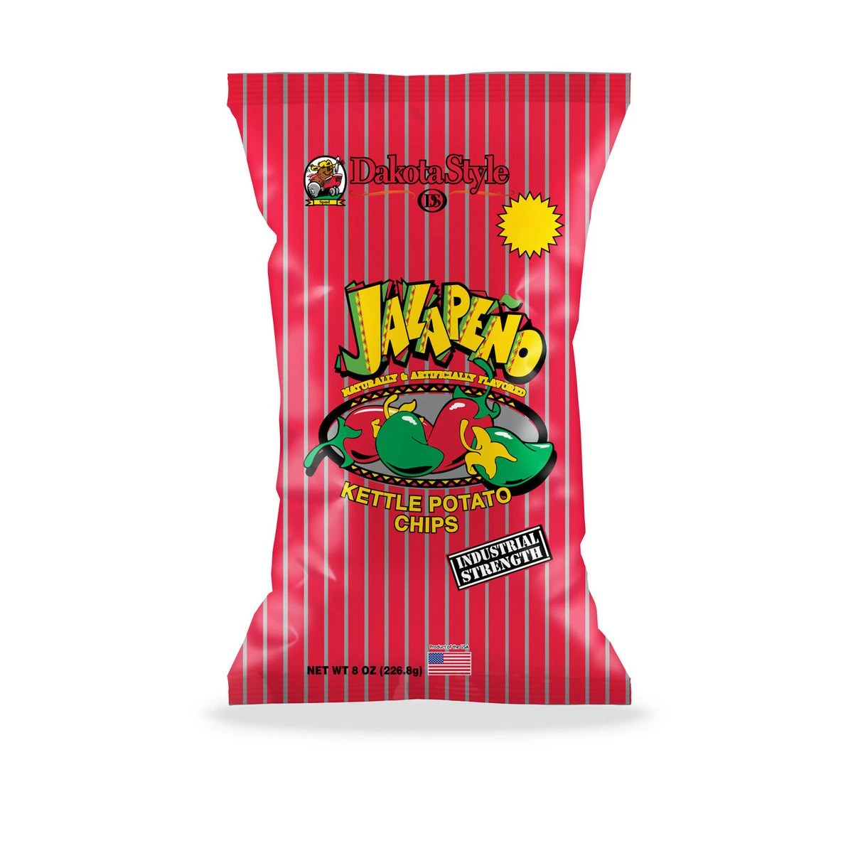 Dakota Style Jalapeno Kettle Chips, 10003, 8 OZ 3 Dakota Style Jalapeno Kettle Chips, 10003, 8 OZ