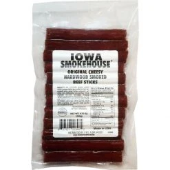 Iowa Smokehouse Hardwood Smoked Beef Sticks Cheesy Original, IS-HSCO, 8.75 OZ