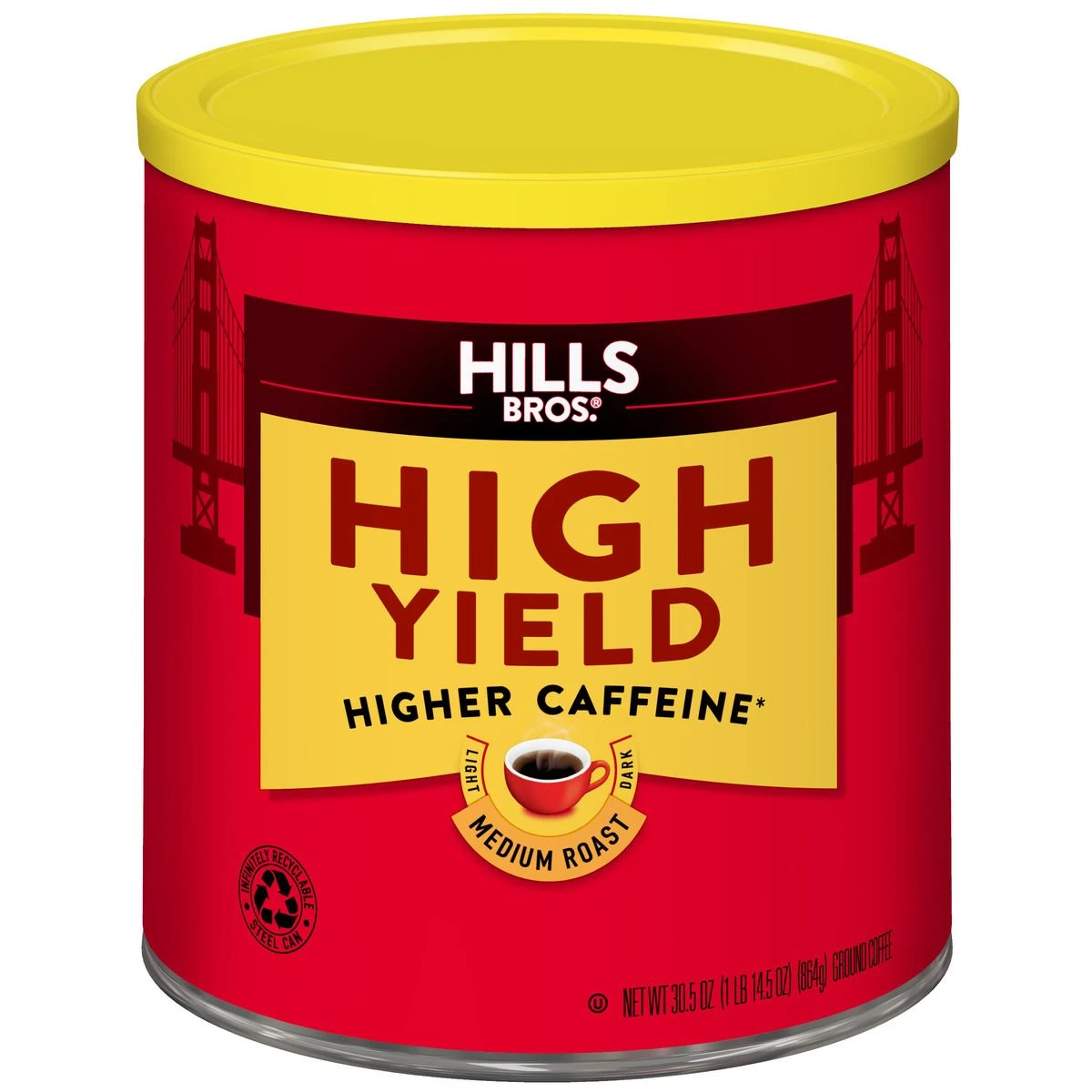Hills Bros. High Yield Medium Roast Ground Coffee, 43002, 35 OZ 3 Hills Bros. High Yield Medium Roast Ground Coffee, 43002, 35 OZ